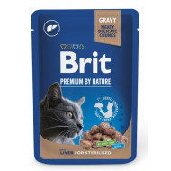 Brit Premium (Брит Премиум) - консервированный корм для стерилизованных кошек, с печенью, кусочки в соусе