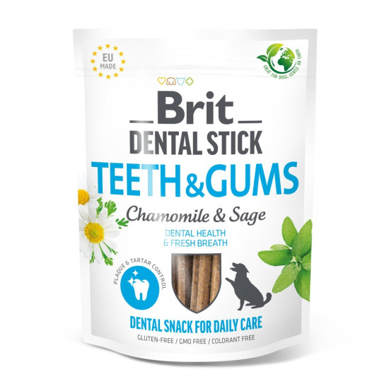 Brit Dental Stick Teeth & Gums - ласощі для собак, для зубів, з ромашкою і шавлією