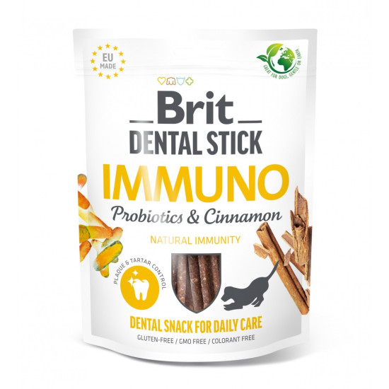 Brit Dental Stick Immuno - ласощі для собак, для імунітету та зубів, з пробіотиками та корицею