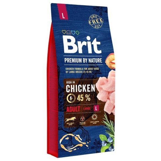 Brit Premium Adult L (Брит Премиум) - взрослые  собаки крупных пород, с курицей