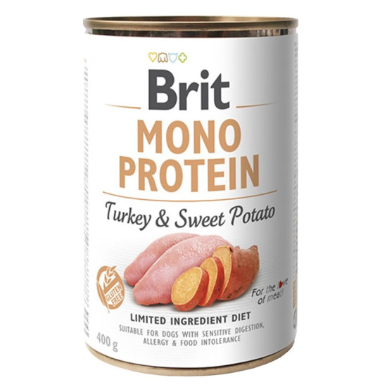 Brit Mono Protein - консервований корм для собак, з індичкою та бататом