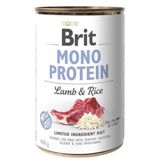 Brit Mono Protein - консервований корм для собак, з ягням та рисом