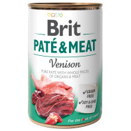 Brit Pate & Meat - консервированный корм для собак, с олениной