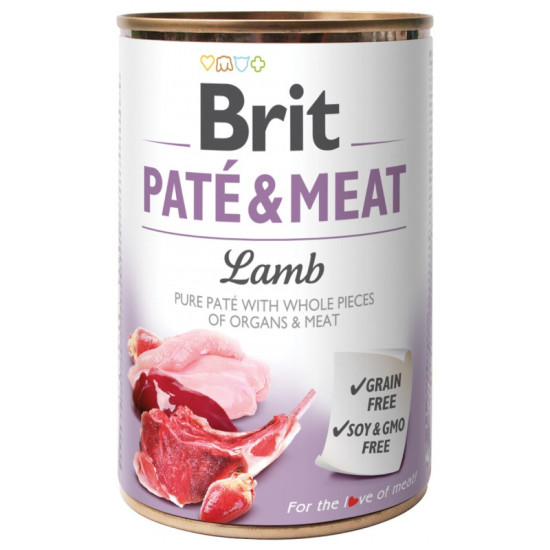 Brit Pate & Meat - консервований корм для собак, з ягням