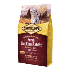 Carnilove Cat Fresh Chicken & Rabbit Gourmand - дорослі кішки, вибагливі в їжі, з кроликом та куркою