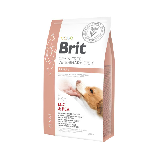 Brit Veterinary Diet Renal - дієта для собак при захворюваннях нирок, з яйцем та горохом