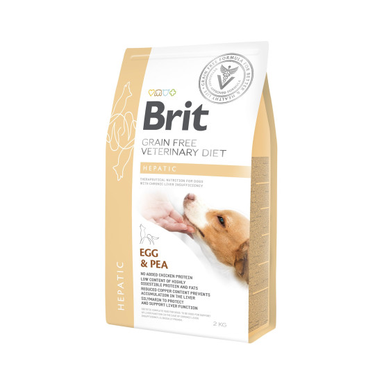 Brit Veterinary Diet Hepatic - дієта для собак при захворювання печінки, з яйцем і горохом