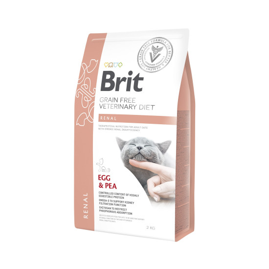 Brit Veterinary Diet Renal (Брит Ренал) - диета для кошек при заболеваниях почек, с яйцом и горохом