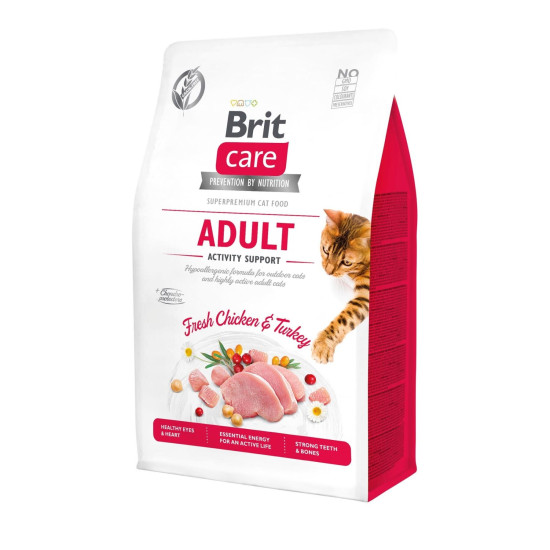 Brit Care Cat GF Adult Activity Support (Брит Кеир) - взрослые активные кошки, с курицей и индейкой