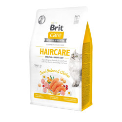 Brit Care Cat GF Haircare Healthy & Shiny Coat (Брит Кеир) - взрослые кошки с длинной шерстью, с курицей и лососем
