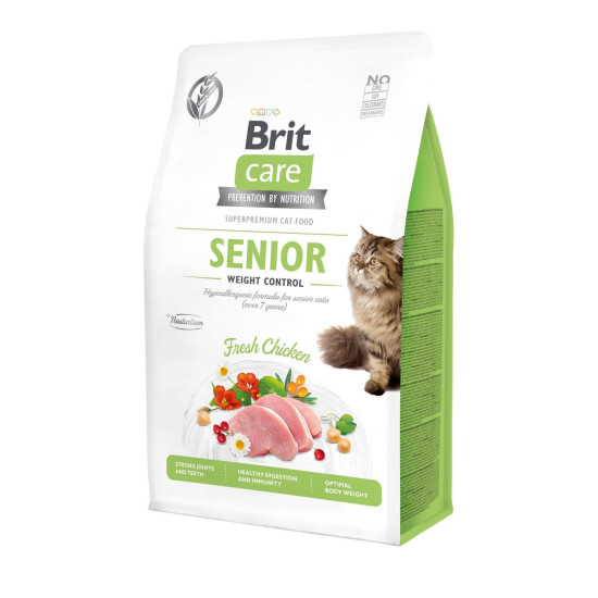 Brit Care Cat GF Senior Weight Control - літні кішки, з куркою