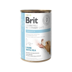 Brit Veterinary Diet Obesity (Брит Обесити) - консервированная диета для собак при ожирении, с ягнёнком и горохом