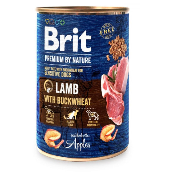 Brit Premium by Nature (Бріт Преміум) - консервований корм для собак, з ягням та куркою