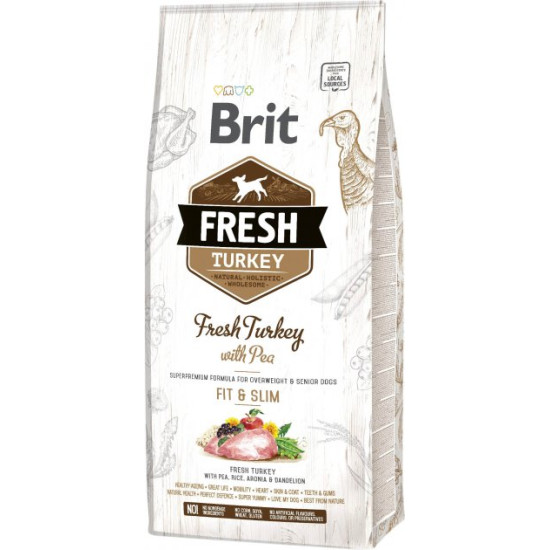 Brit Fresh Turkey with Pea Adult Fit & Slim - собаки, схильні до зайвої ваги, з індичкою