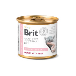 Brit Veterinary Diet Hypoallergenic (Брит Гипоаллергеник) - консервированная диета для кошек при пищевой аллергии, с лососем