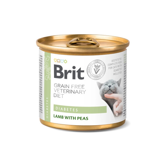 Brit Veterinary Diet Diabetes (Брит Гастроинтестинал) - консервированная диета для кошек при диабете, с ягнёнком