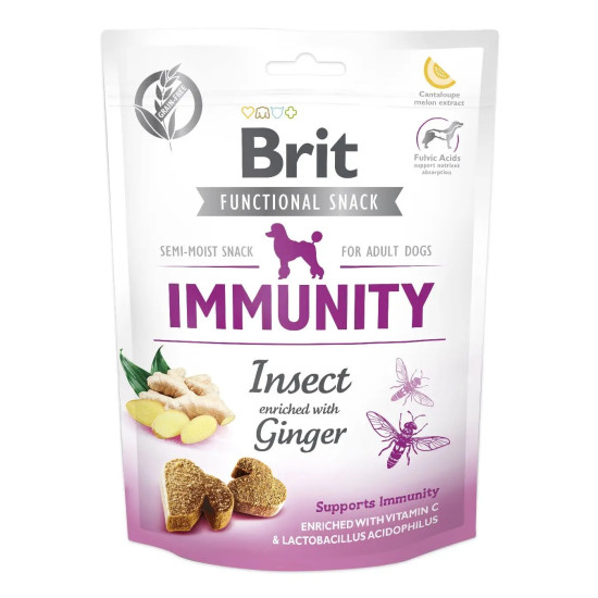 Brit Care Dog Snack Immunity - лакомство для собак, для иммунитета, с протеином насекомых и имбирём