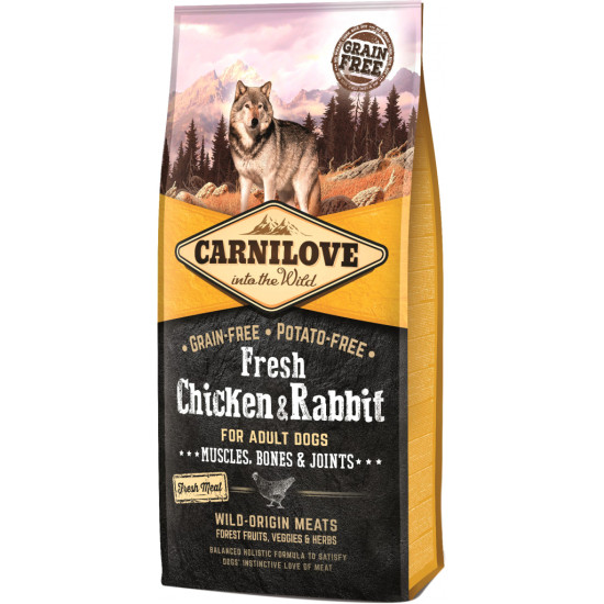 Carnilove Dog Fresh Chicken & Rabbit - дорослі собаки, з куркою та кроликом