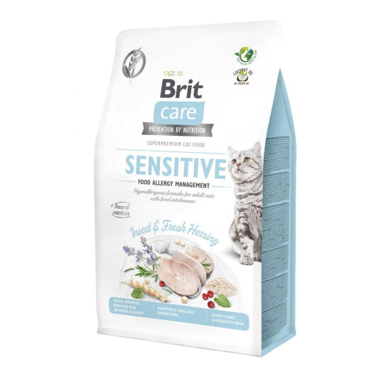 Brit Care Cat GF Insect - дорослі кішки, схильні до алергії, з оселедцем та протеїном комах