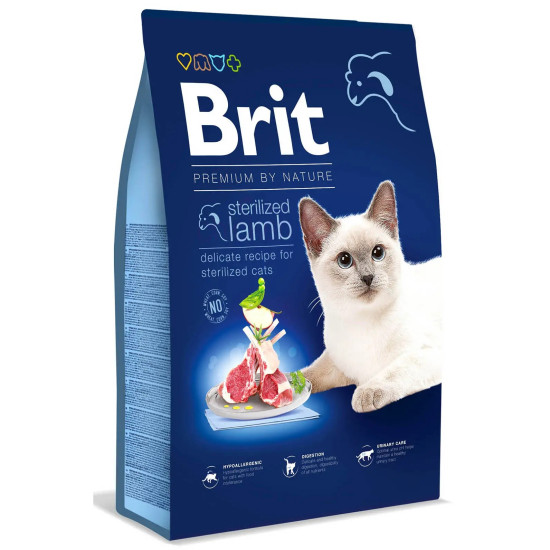 Brit Premium By Nature Cat Sterilised Lamb - стерилізовані кішки, з ягням та індичкою