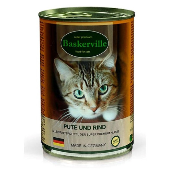 Baskerville (Баскервиль) - консервированный корм для кошек, с говядиной и индейкой