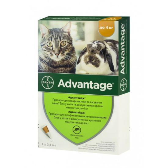 Bayer Advantage (Адвантейдж) - капли от блох для кошек и кроликов